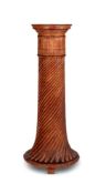 A CARVED PINE PEDESTAL, 19TH CENTURY