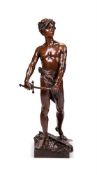 AFTER FRANÇOIS-RAOUL LARCHE (1860-1912) A LARGE BRONZE FIGURE 'VINGT ANS'
