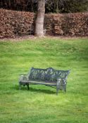 A RARE COALBROOKDALE CAST IRON BENCH IN THE OSMUNDA FERN PATTERN, LATE 19TH CENTURY