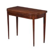 A GEORGE III MAHOGANY AND INLAID TEA TABLE