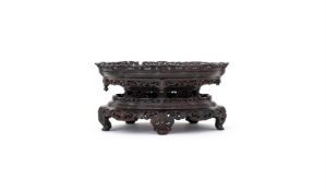 A large Chinese zitan waisted stand