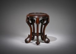 A Chinese small Huanghuali incense stand