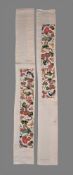 A pair of Chinese silk sleeve bands