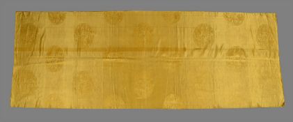 A Chinese Imperial yellow silk bolt