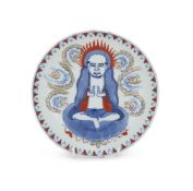 A Chinese Famille Verte 'Luohan' plate