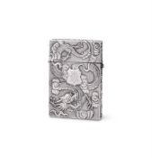 A Chinese silver 'Dragon and Prunus' card case