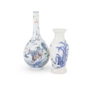 A Chinese Doucai 'Mythical beasts' bottle vase