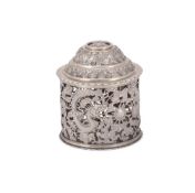 A Chinese Export silver 'dragon' box and cover