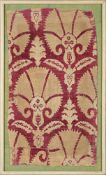 An Ottoman silk velvet (Catma) panel