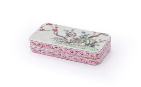 A Chinese Famille Rose box and cover