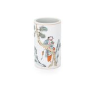 A Chinese Famille Rose brushpot
