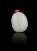 A Chinese pale celadon jade snuff bottle