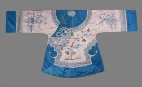 A Chinese pink satin damask ladies jacket