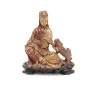 A Chinese soapstone figure of Guanyin