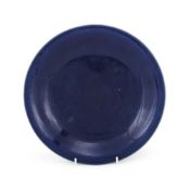 A Chinese blue glazed dish