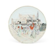 A Chinese enamelled porcelain plate