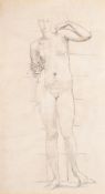 EDWARD COLEY BURNE-JONES (BRITISH 1833-1898), FEMALE NUDE (RECTO); STUDY OF WINGS (VERSO)