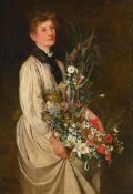 GEORGE FRANCIS CARLINE (BRITISH 1855-1920), AN APRON FULL OF MEADOW FLOWERS