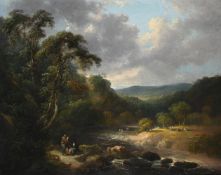 CHARLES HENRY SCHWANFELDER (BRITISH 1772-1837), BOYS FISHING IN A HIGHLAND LANDSCAPE