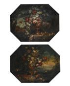 FRENCH SCHOOL (18TH CENTURY), A PAIR OF OTTAGONAL STILL LIVES
