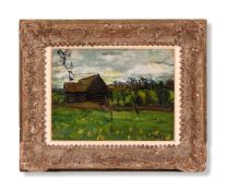 λ RUSKIN SPEAR (BRITISH 1911-1990), A BARN IN ESSEX
