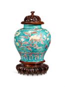 A CHINESE FAHUA BALUSTER VASE, MING DYNASTY