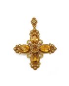 AN EARLY 19TH CENTURY FRENCH CITRINE PENDANT