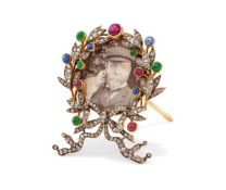 A MULTI GEM SET PICTURE FRAME