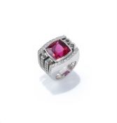 STEPHEN WEBSTER, A PINK TOURMALINE AND DIAMOND DRESS RING