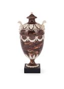 ‡ A WEDGWOOD & BENTLEY WHITE TERRACOTTA VASE AND COVER, CIRCA 1770