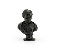 ‡ A WEDGWOOD & BENTLEY BLACK BASALT BUST OF ADDISON, LATE 18TH CENTURY