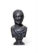 ‡ A WEDGWOOD & BENTLEY BLACK BASALT BUST OF A VESTAL VIRGIN, CIRCA 1775
