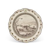 ‡ A WEDGWOOD AND BENTLEY CREAMWARE PLATE FROM 'THE FROG SERVICE' MADE FOR CATHERINE THE GREAT