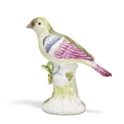 ‡ A CHELSEA PORCELAIN RAISED ANCHOR MODEL OF A FINCH, CIRCA 1750-52
