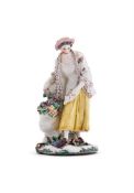 ‡ A CHELSEA PORCELAIN FIGURE OF A FEMALE GARDENER CIRCA 1755