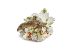 ‡ A CHELSEA PORCELAIN CRAYFISH SALT, CIRCA 1750-1752