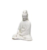 ‡ A CHELSEA PORCELAIN RAISED ANCHOR FIGURE OF GUANYIN, CIRCA 1750-1752