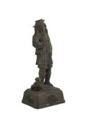 ‡ A STAFFORDSHIRE 'EGYPTIAN BLACK' STONEWARE FIGURE OF A SHEPHERD, CIRCA 1755-60