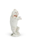 ‡ A CHELSEA PORCELAIN MODEL OF A BEGGING POODLE, CIRCA 1765