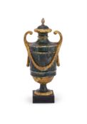 ‡ A WEDGWOOD & BENTLEY FAUX GRANITE VASE AND COVER, LATE 18TH CENTURY