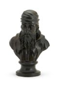 ‡ A WEDGWOOD & BENTLEY BLACK BASALT BUST OF ARISTOTLE, CIRCA 1775