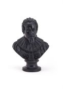 ‡ A WEDGWOOD BLACK BASALT BUST OF 'GROTIUS' LATE 18TH CENTURY