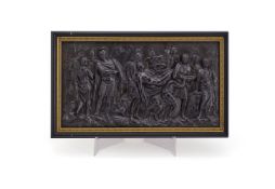 ‡ A WEDGWOOD BLACK BASALT RECTANGULAR PLAQUE, LATE 18TH CENTURY