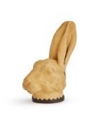 ‡ A WEDGWOOD CANEWARE HARE'S HEAD STIRRUP-CUP LATE 18TH OR EARLY 19TH CENTURY Modelled with ears ere