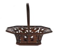 Y AN ANGLO-INDIAN PIERCED ROSEWOOD BASKET, FIRST QUARTER 19TH CENTURY