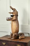 Y A PRESERVED CROCODILE 'DUMB WAITER'