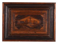 A SET OF FOUR NAPOLEONIC PRISONER OF WAR STRAW WORK PICTURES LATE 18TH OR EARLY 19TH CENTURY