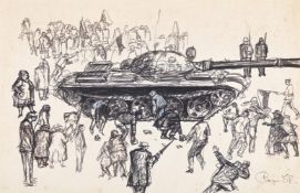 ANGELA CONNER (BRITISH B. 1935), TANK, RIOTS IN PRAGUE