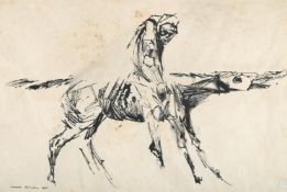 ANGELA CONNER (BRITISH B. 1935), HORSE AND RIDER
