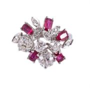 A RUBY AND DIAMOND DRESS RING